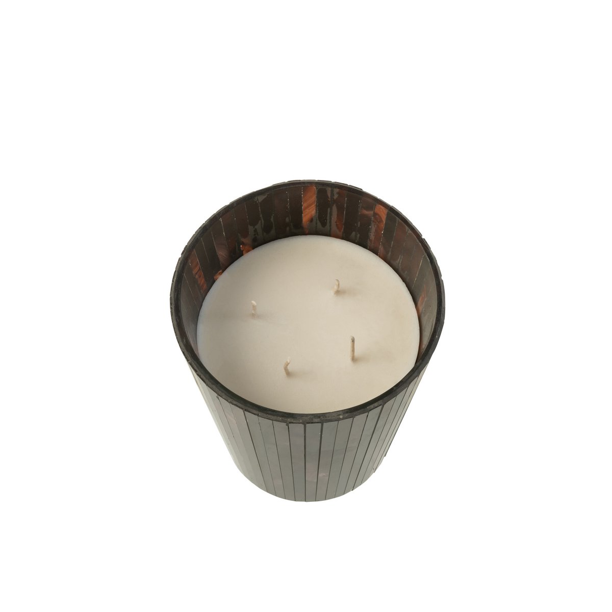 J-Line Duftkerze Noa – Woody Aurora – Glas – Braun – groß – 60U