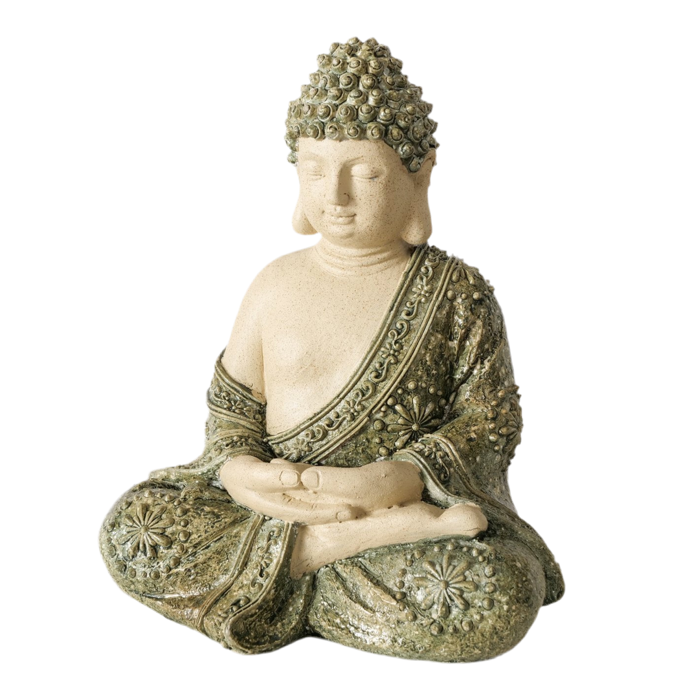 Meditationsbuddha Siddhartha Handbemalte Dekofigur 24 cm