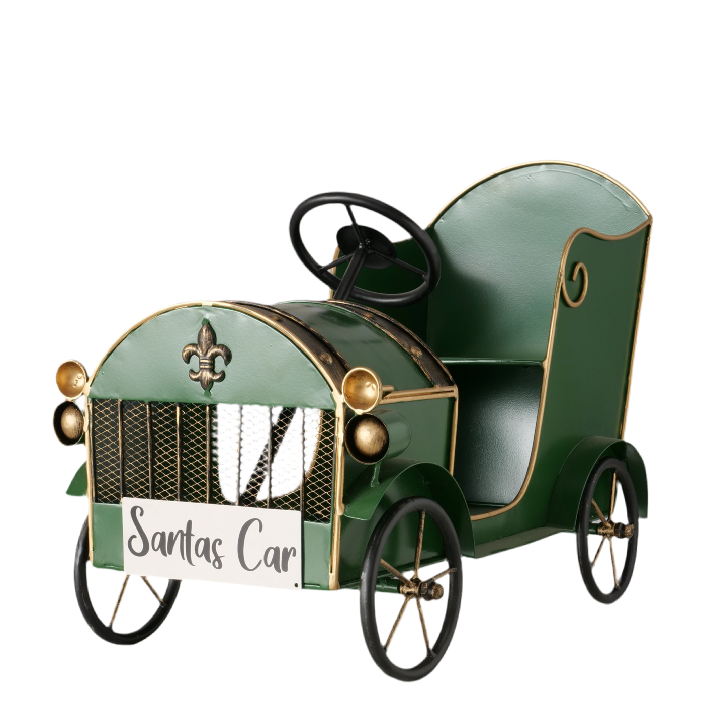 Sant Auto Lizzy Kerst auto decoratie standaard metaal handgemaakt 51cm