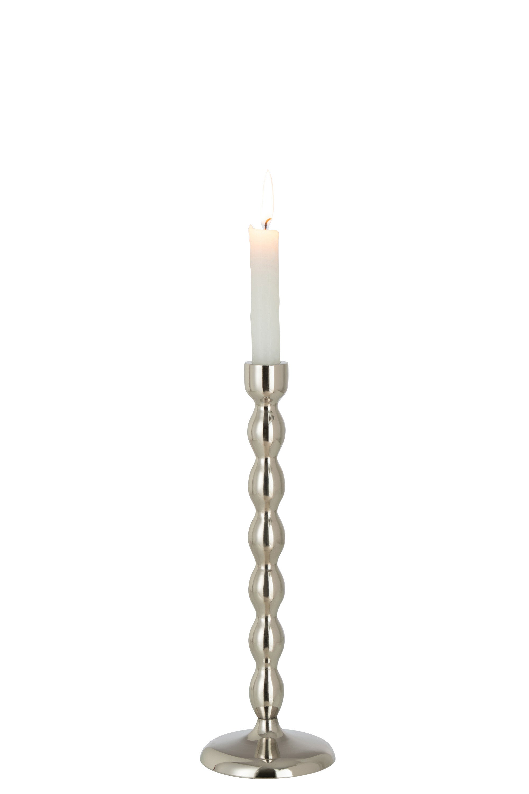 4er Set Glänzende Kugel-Kerzenhalter, Aluminium, Silber – Verfügbar in Groß und Klein