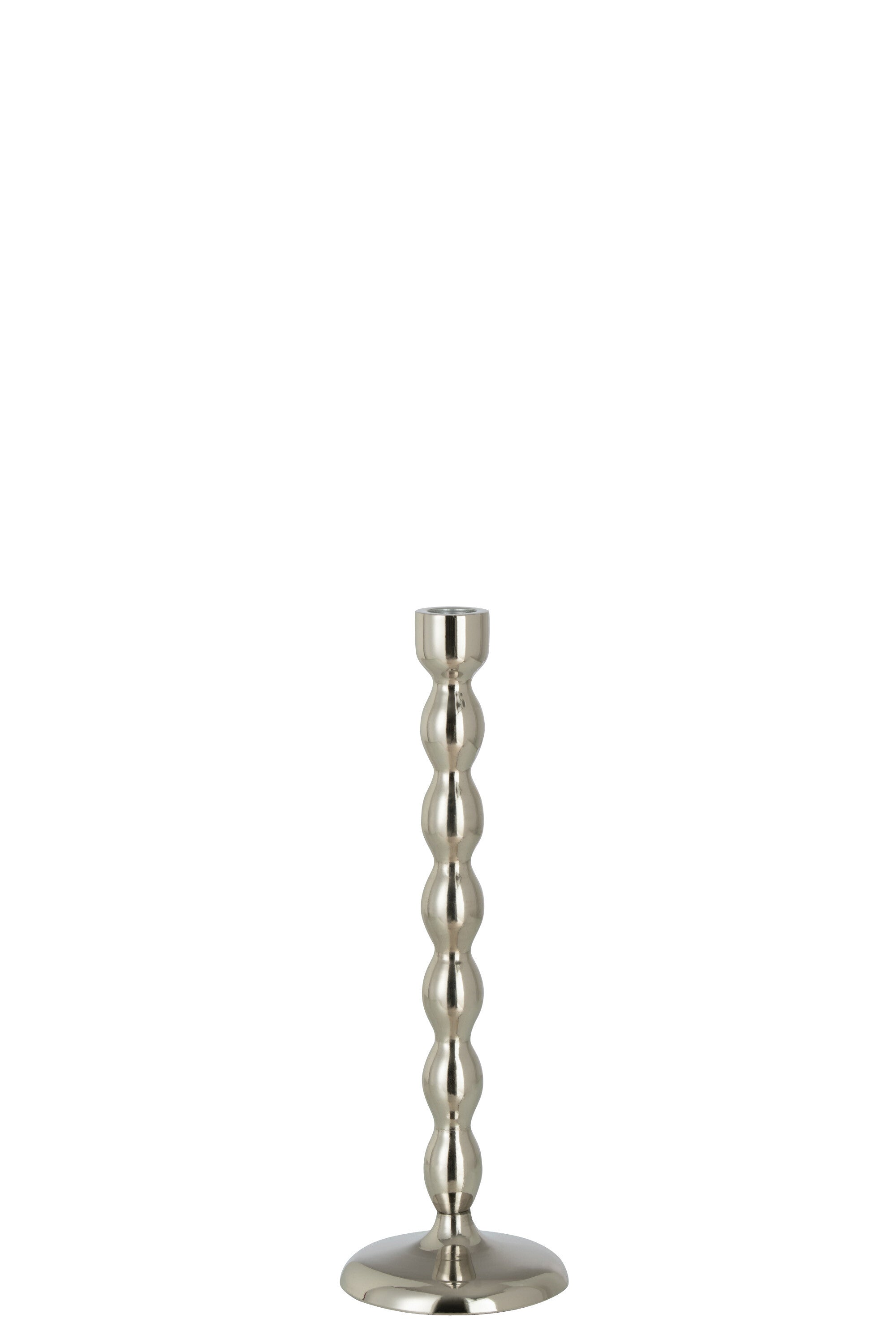 4er Set Glänzende Kugel-Kerzenhalter, Aluminium, Silber – Verfügbar in Groß und Klein