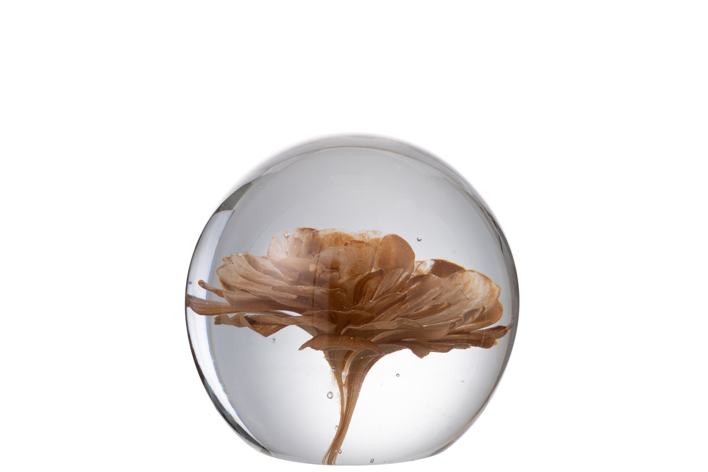 2er Set Presse Papier Blume Glas Braun Briefbeschwerer – Dekoratives Home & Büroaccessoire