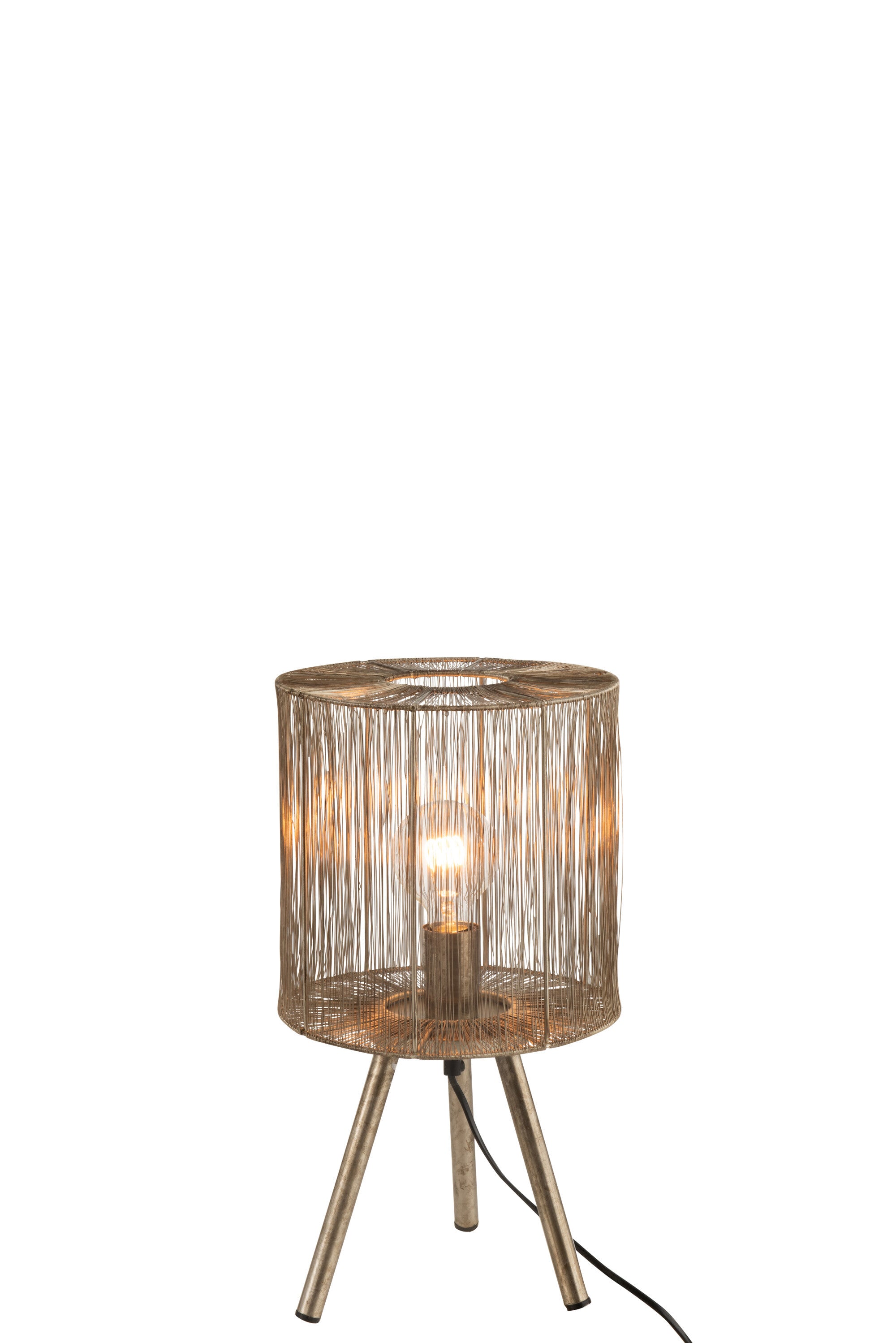 2er Set Elegante Tischlampen aus Metall in Antik Braun - Zeitloses Design für Modernes Wohnen