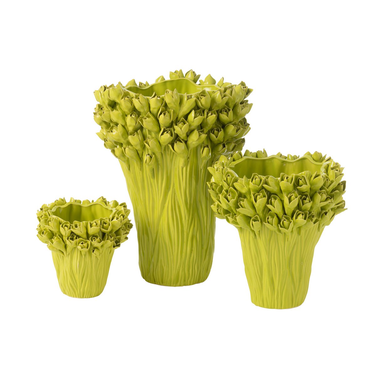 J-Line Vase Ambrosia Keramik Grün Groß