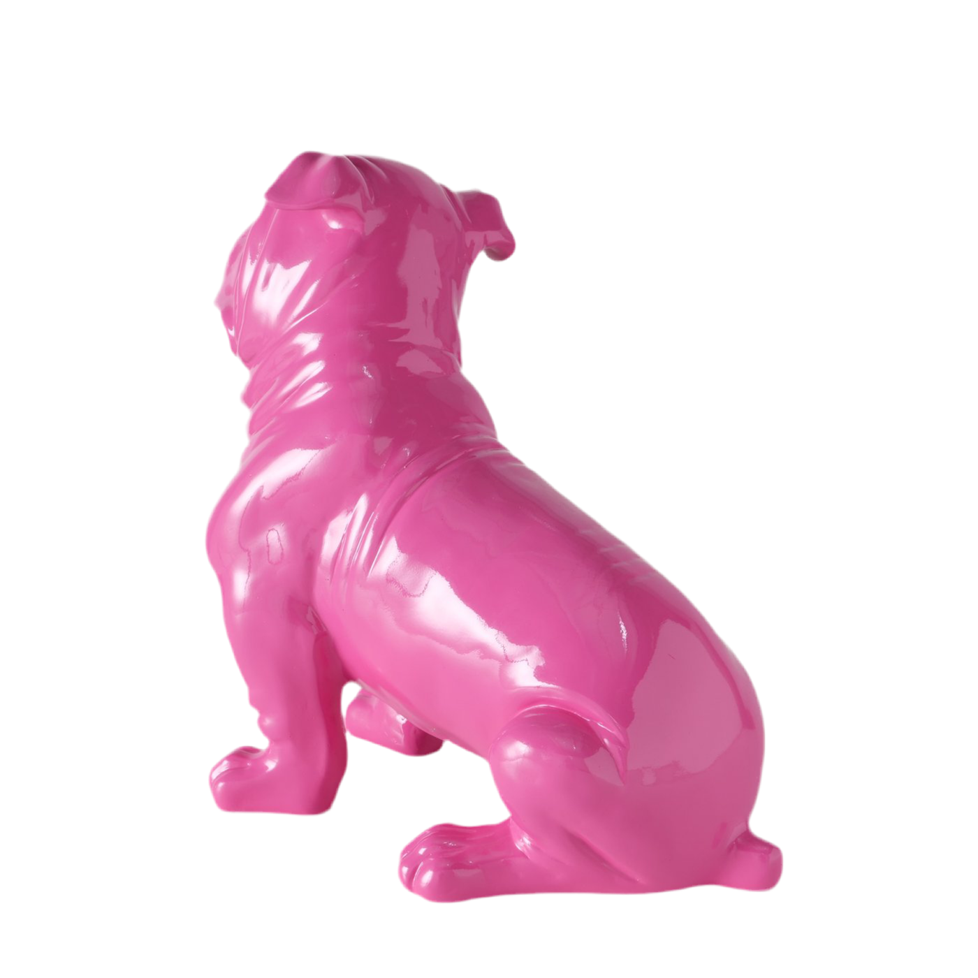Bully Figur Pink Glanzoptik 32cm Handbemalt Deko Hund