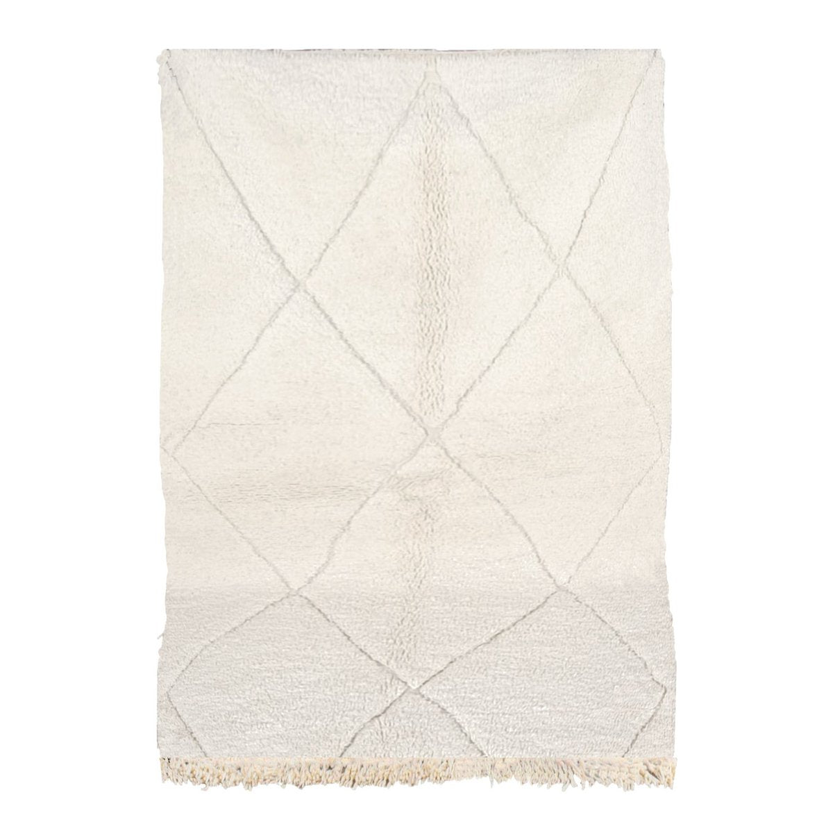 Berberteppich Beni Ouarain aus reiner Wolle mit schlichten Rauten