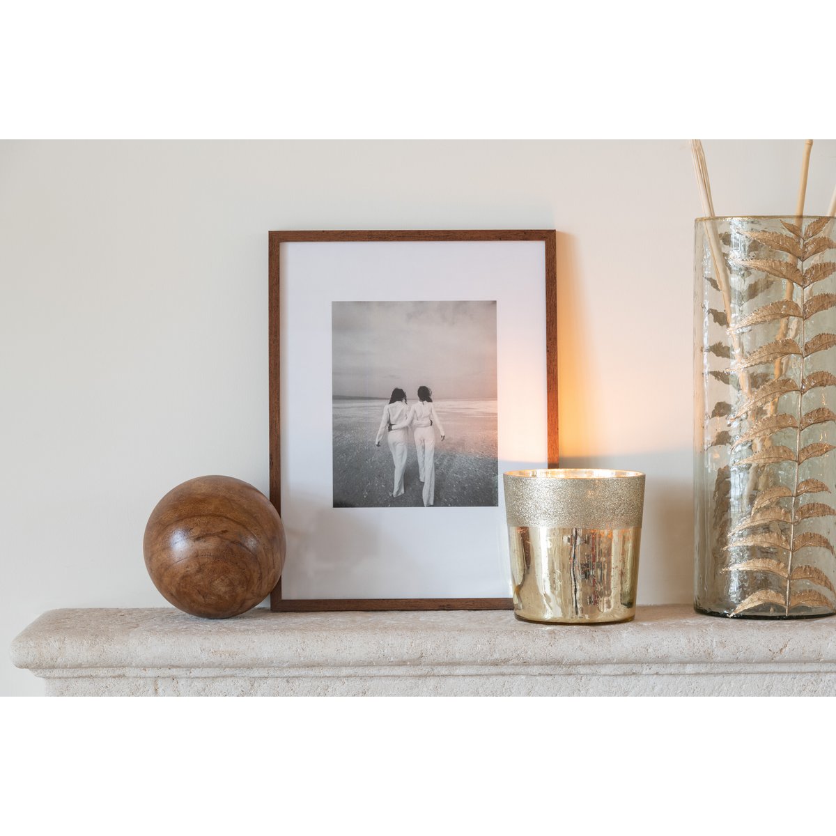 J -Line Duft Kerze M -Chic - Glas - Gold - klein - 48h