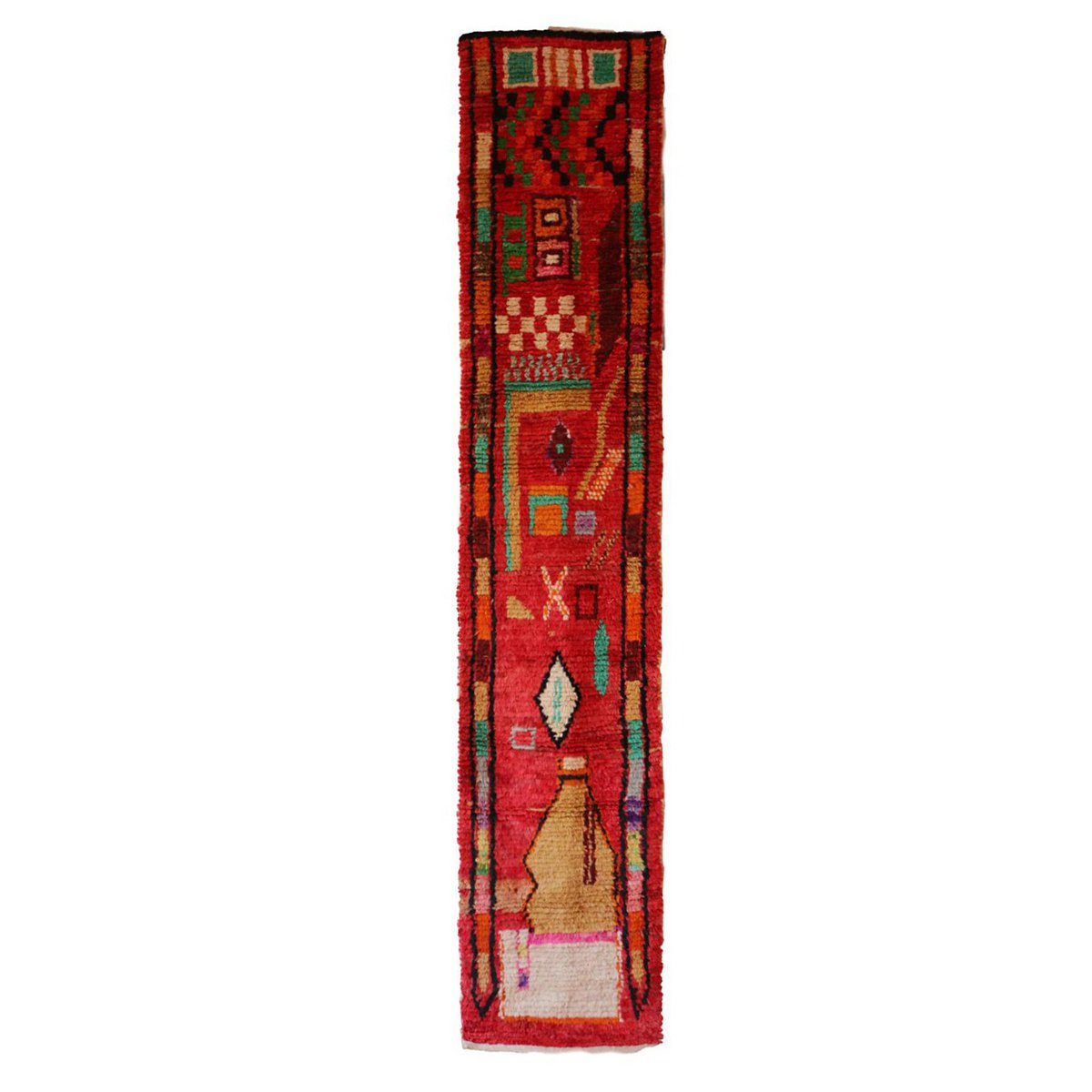 Marokkaanse Berber gangkleed van zuivere wol 67 x 344 cm
