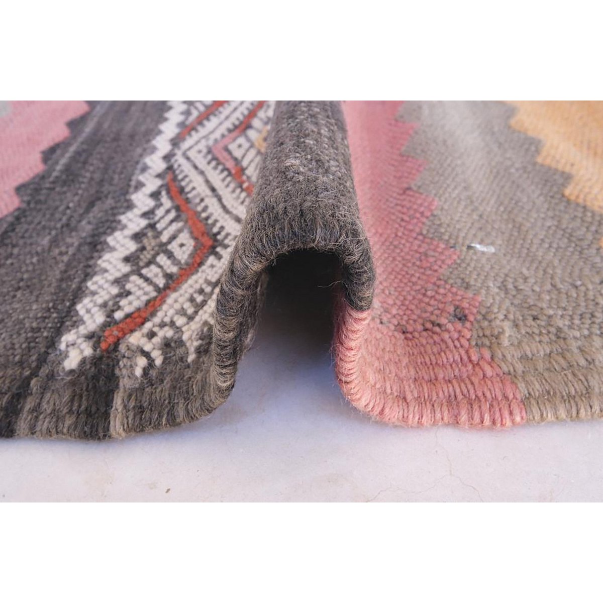 Marokkaner Berber Kilim Teppich reines Woll 173 x 370 cm