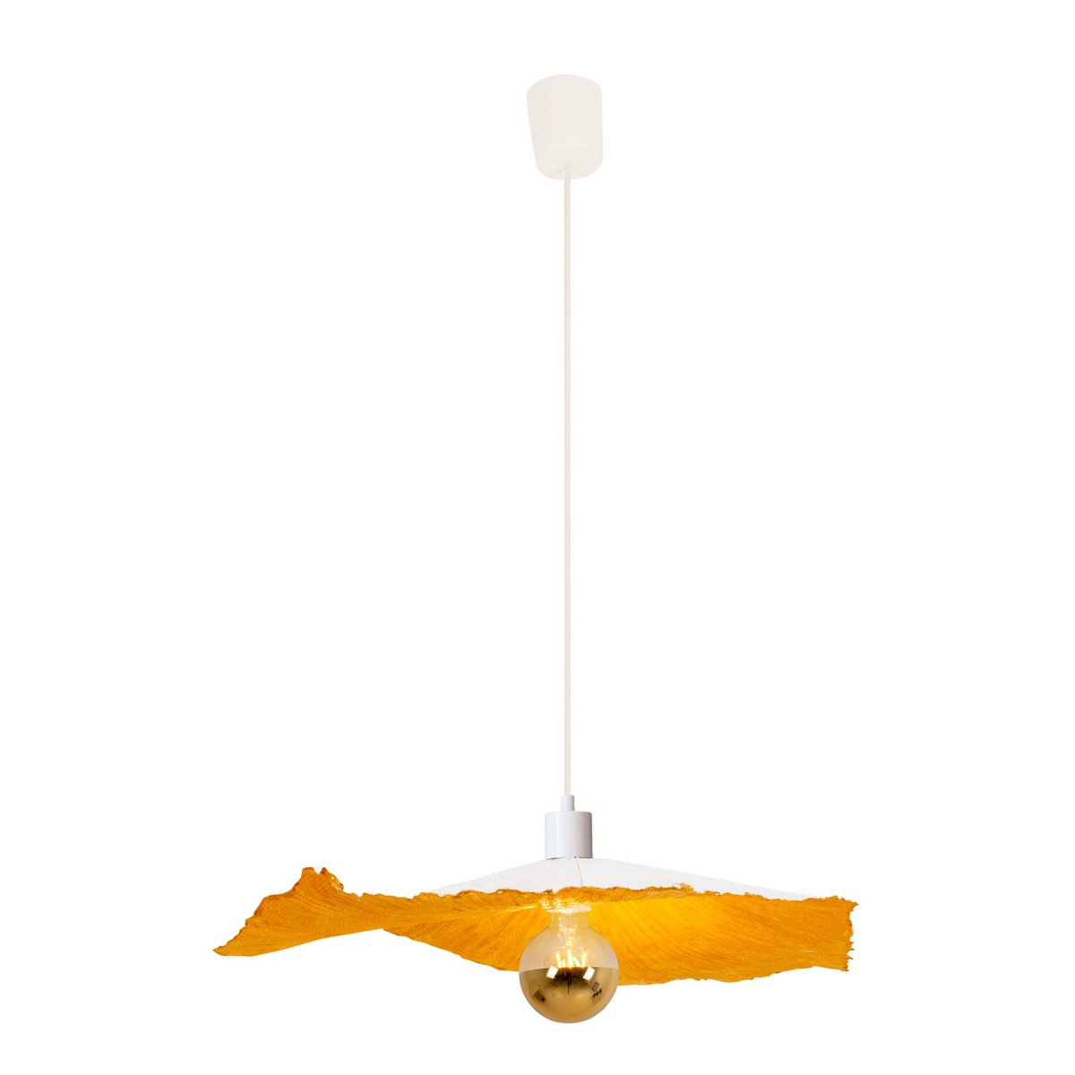 Papier-Pendelleuchte "CRAZY PAPER" Ø 56 cm aus beschichtetem Papier in Weiß, E27-Fassung, Beleuchtung für Wohnräume oder Büro