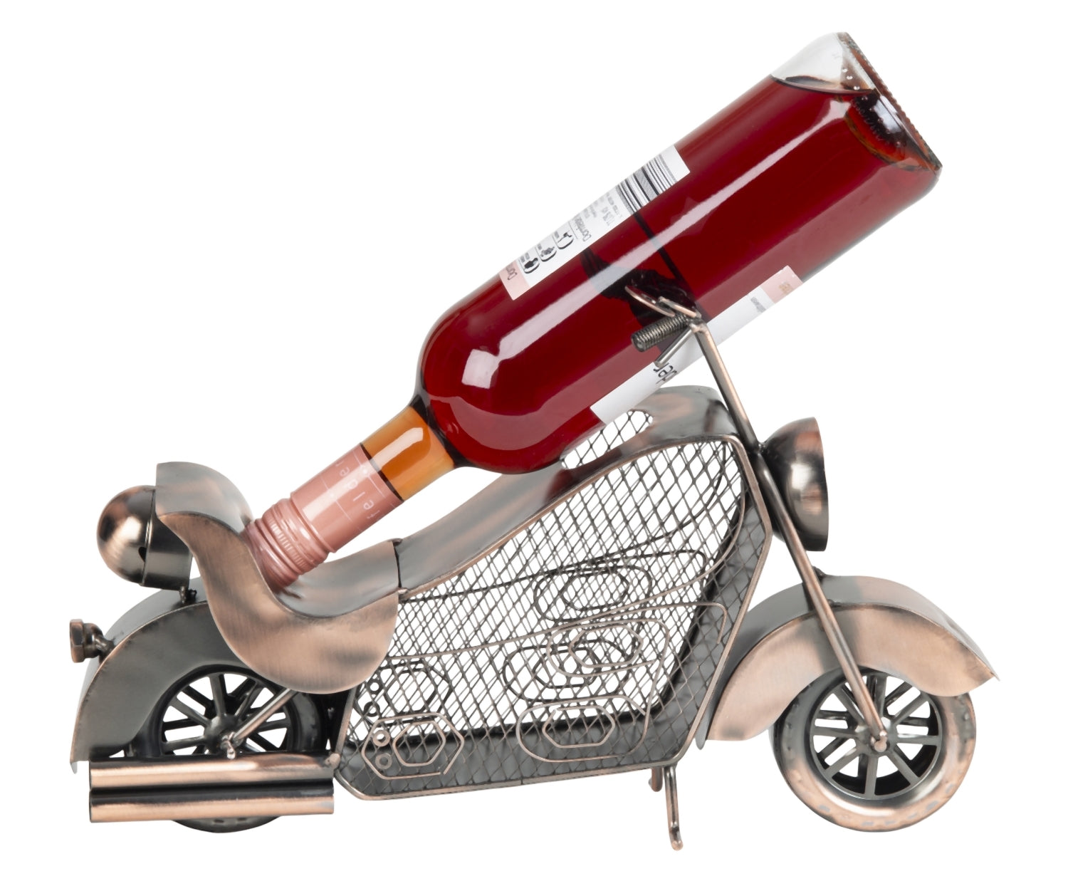 Weinflaschenhalter Motorrad Metall Bronze Kupfer Design