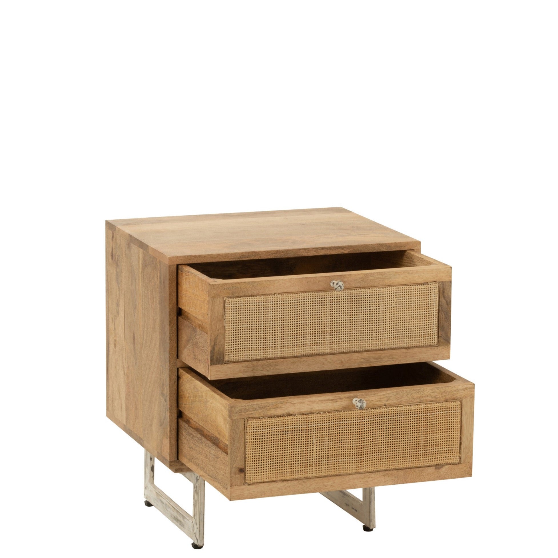 Nachttisch 'Weaving' - Handgefertigte Naturschönheit aus Holz