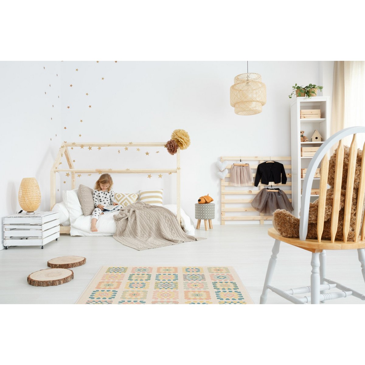 Farbiger Innen-Außen-Wandteppich, PATCHWORK