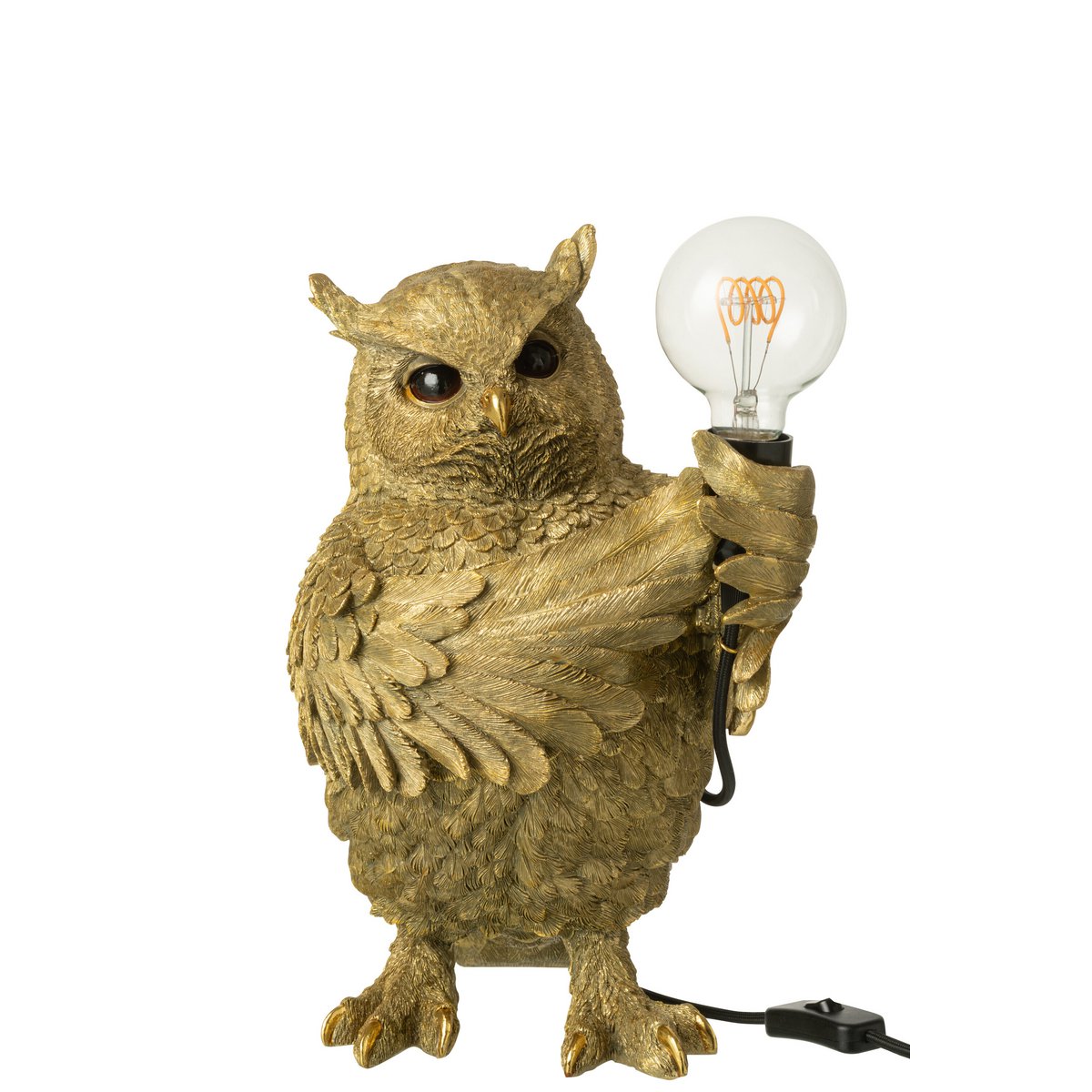 Tischleuchte Eule – Polyresin – Gold
