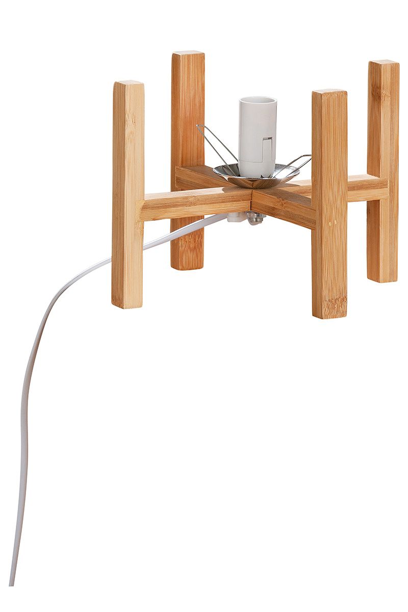 Stilvolle Porzellan Lampe 'Prickelstern' mit Holzfuß - Zeitlose Eleganz