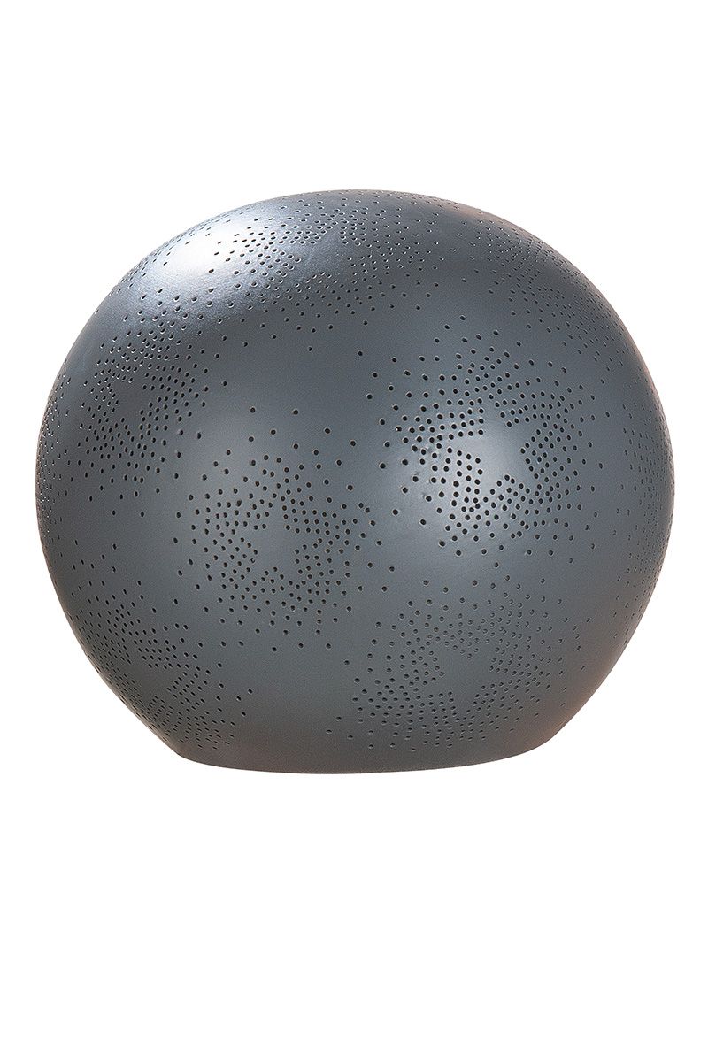 Stilvolle Porzellan Lampe 'Prickelstern' mit Holzfuß - Zeitlose Eleganz