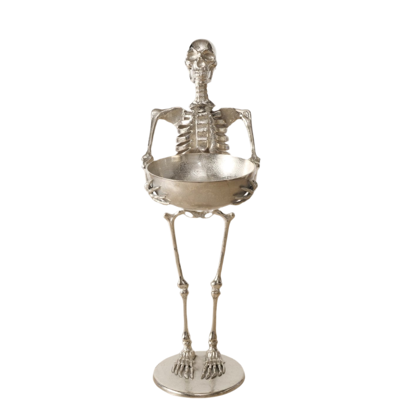 Exklusiver Sektkühler Silver Skull im 2er-Set – Handgefertigtes Skelett Design