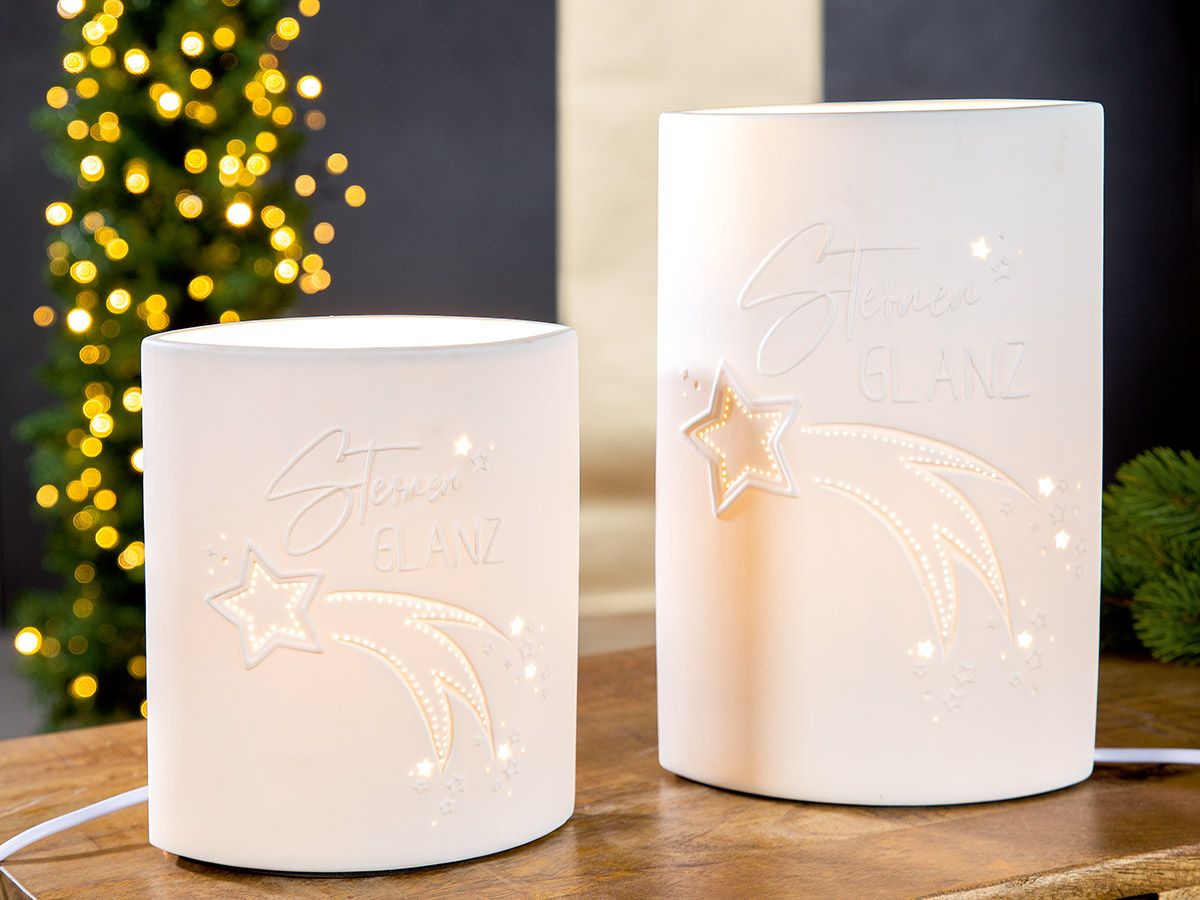 Elegante Porzellan Lampen im Sternenglanz und Lichterglanz Design - Verschiedene Größen erhältlich