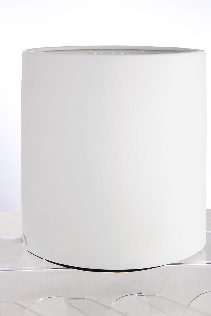 Tischleuchte "Blätter" – Weißes Porzellan mit Blattmotiv