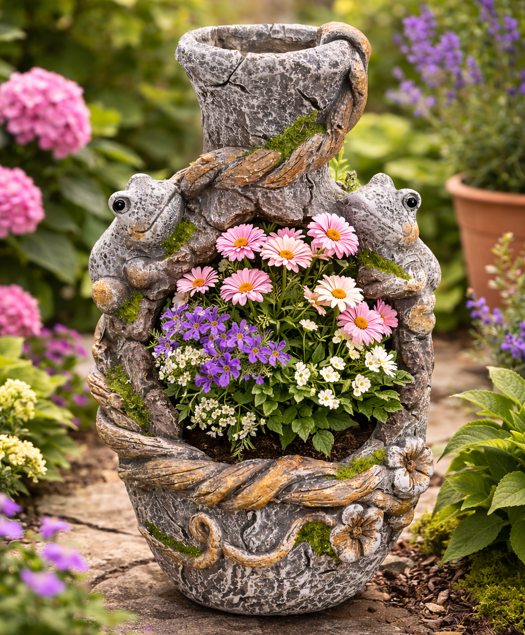 Pflanztopf Froschzauber Vase Grau Magnesia 37cm