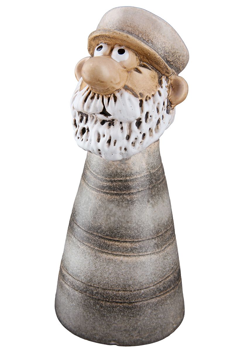 Maritime Zaunfiguren Matrose und Möwe aus Keramik 2er Set