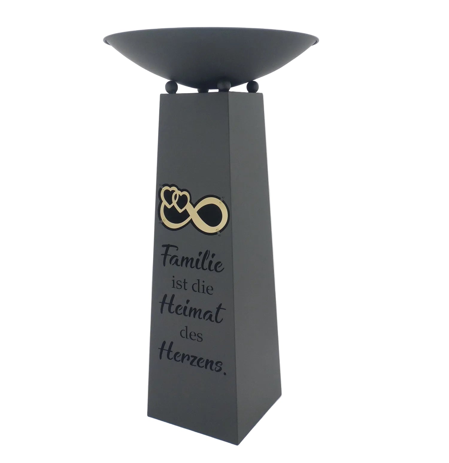 Schalenständer Familie Infinity Metall Grau Gold Dekoschale 95 cm