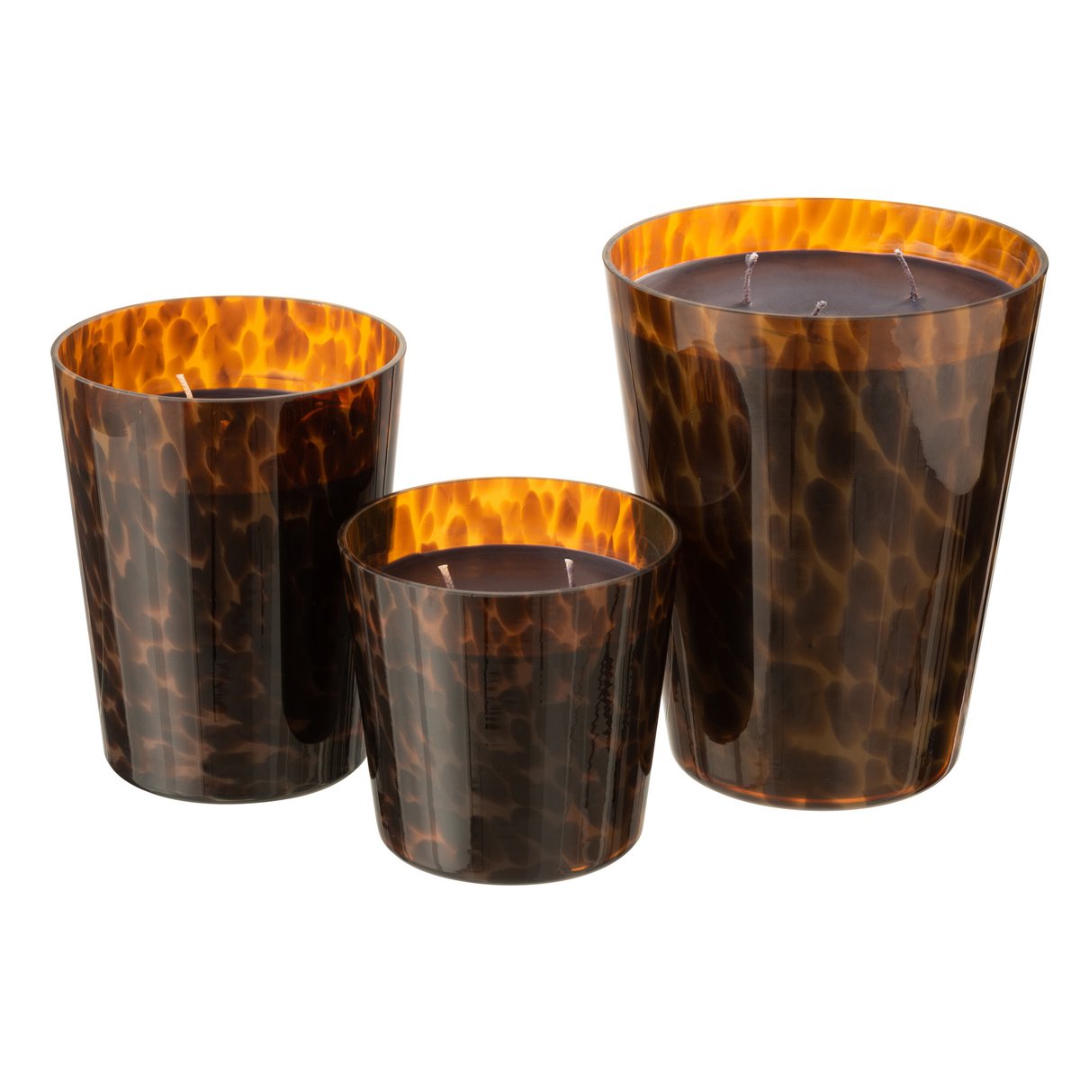 J-Line Duftkerze Noa – Sandelholz – Glasbraun – groß – 95U