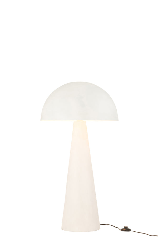 Stehlampe Pilz-Design, Mattes Metall in Weiß - Kompakte Größe