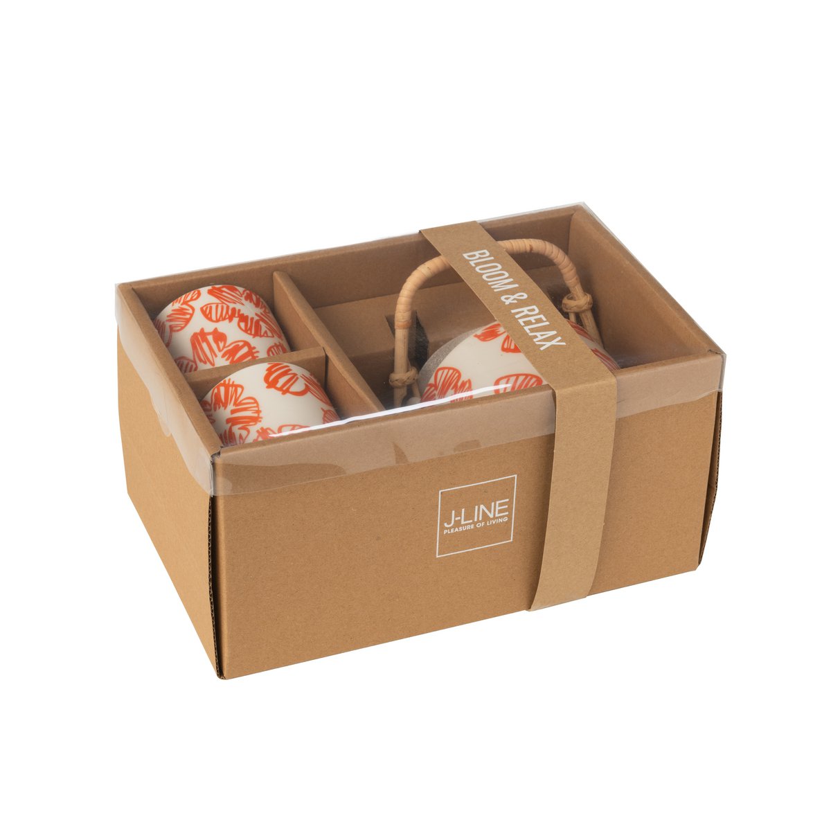 Teekannen Set Blumen Box Keramik Orange