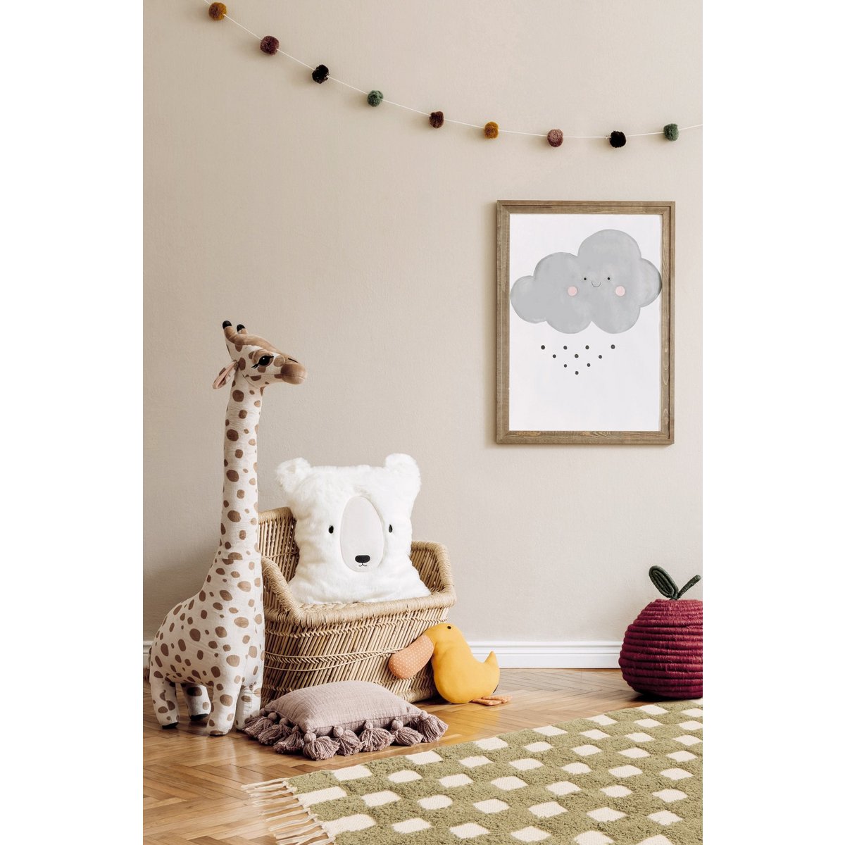 100% Baumwoll Mael Baumwollkinderteppich