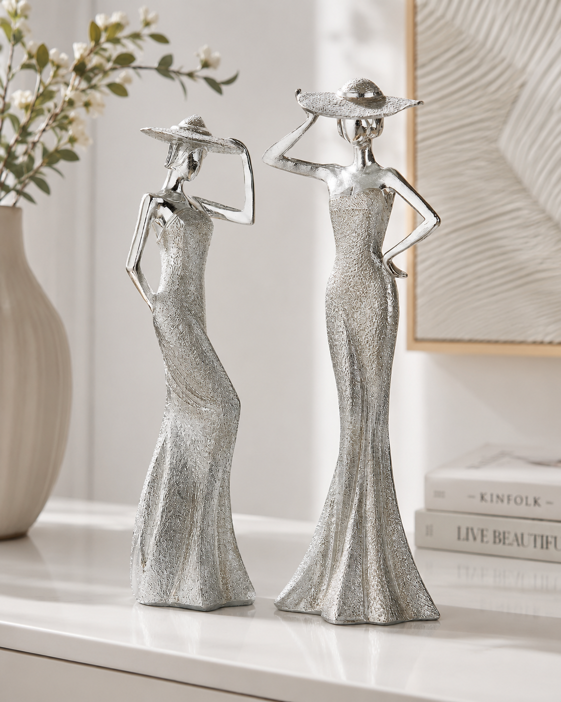Dekofigur Set Calyra Ladies Silber 30 cm