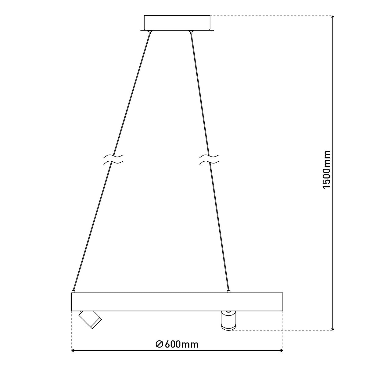 LED Pendelleuchte ""TRISTAN", moderne Pendellampe aus Metall und Kunststoff in Stahl-blank, die LEDs sind fest verbaut. Mit ca. 58 cm Ødie ideale Beleuchtung für Wohnzimmer, Esszimmer oder Küche.