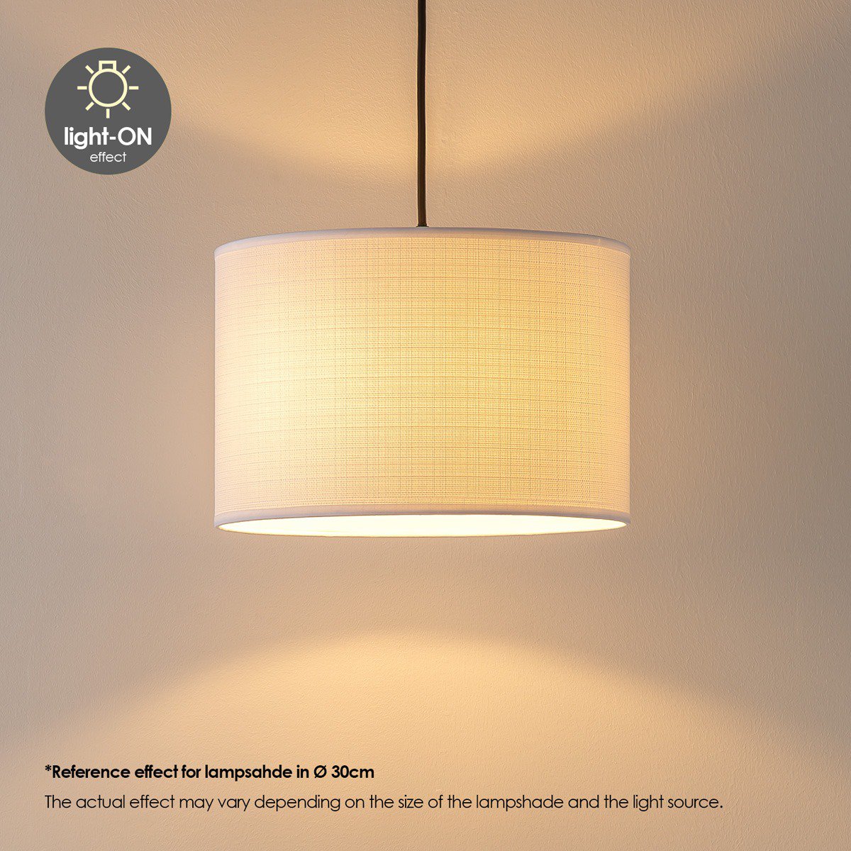 Hanglamp Canvas -XXL Strahl 3L - Wit - 50 cm