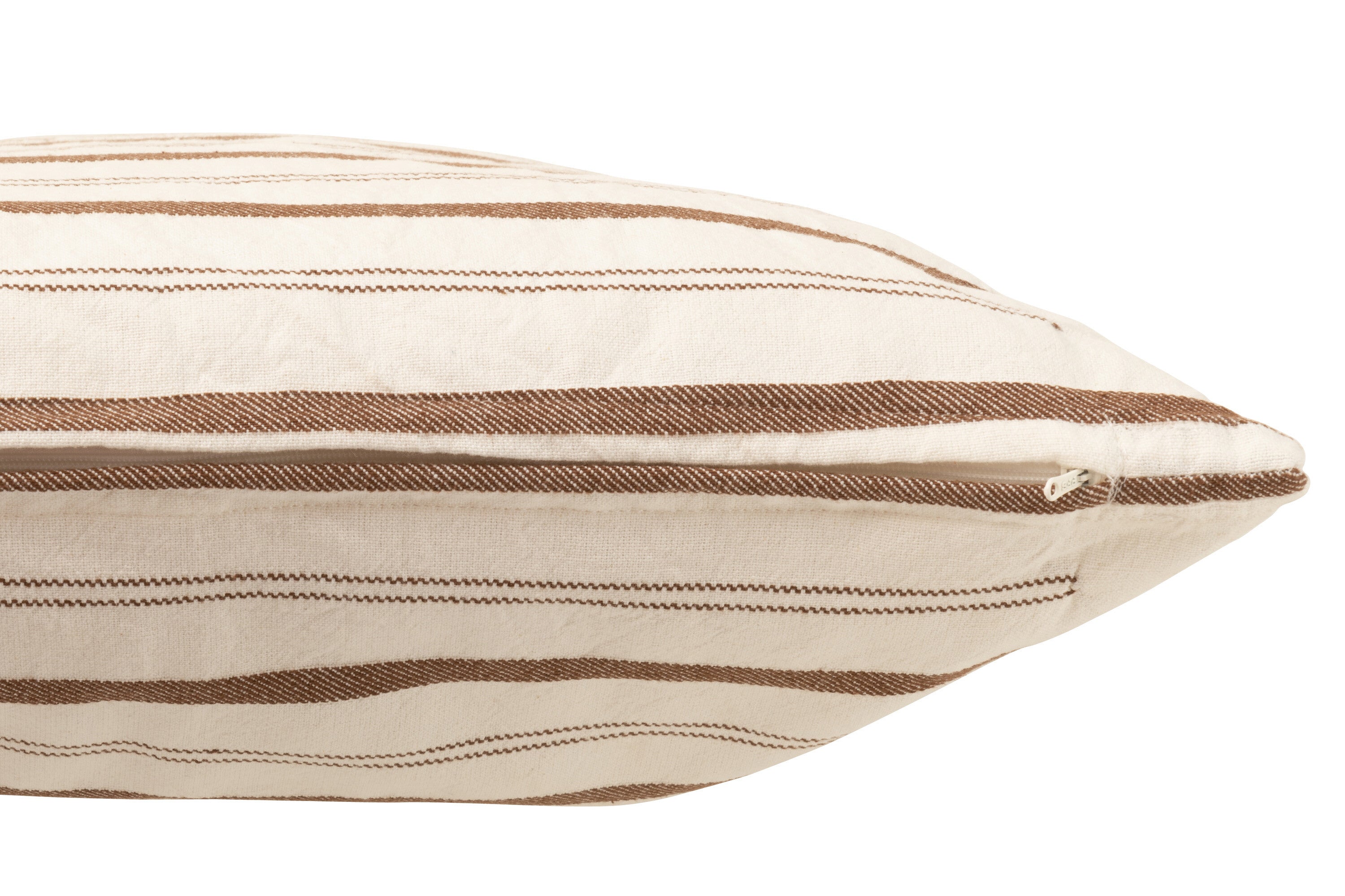 Elegante Akzente - 4er Set Kissen Linien aus Baumwolle in Weiß/Braun