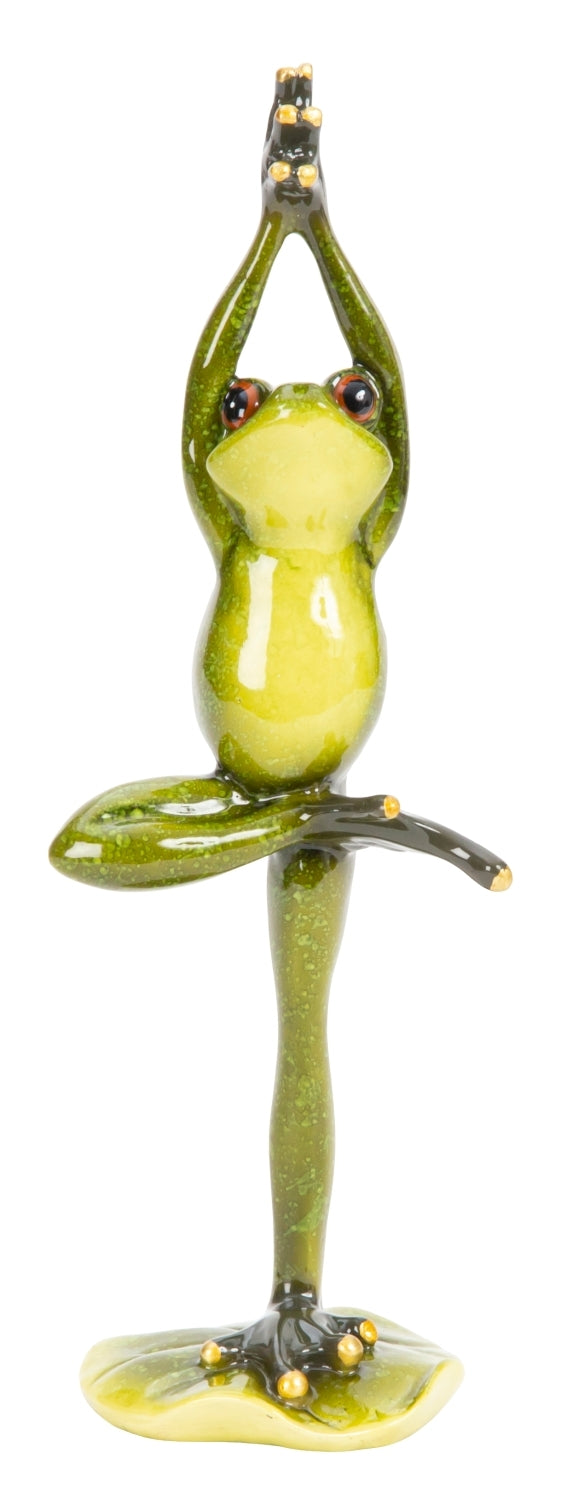 Froschfigur Zenoro Yoga Deko grün 24 cm