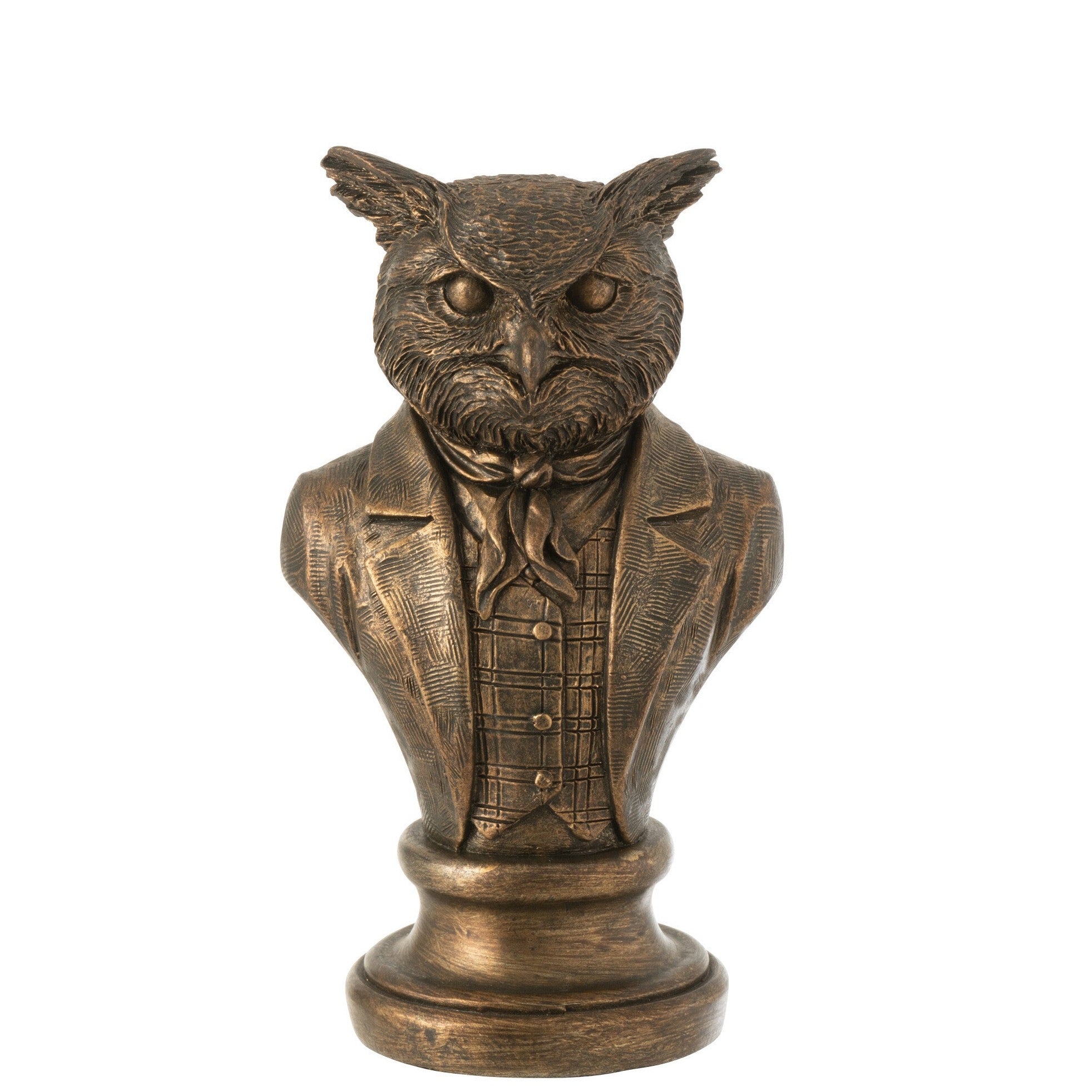 Exklusive Bronzefarbene Eulenbüsten 4er-Set Large oder 6er-Set Kompakt zur Auswahl