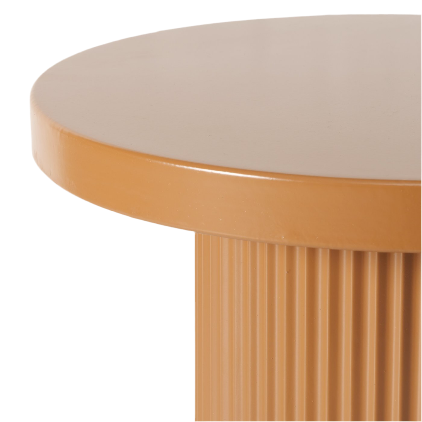 Couchtisch Milo Rund Metall Braun Matt Rillenstruktur 40 cm