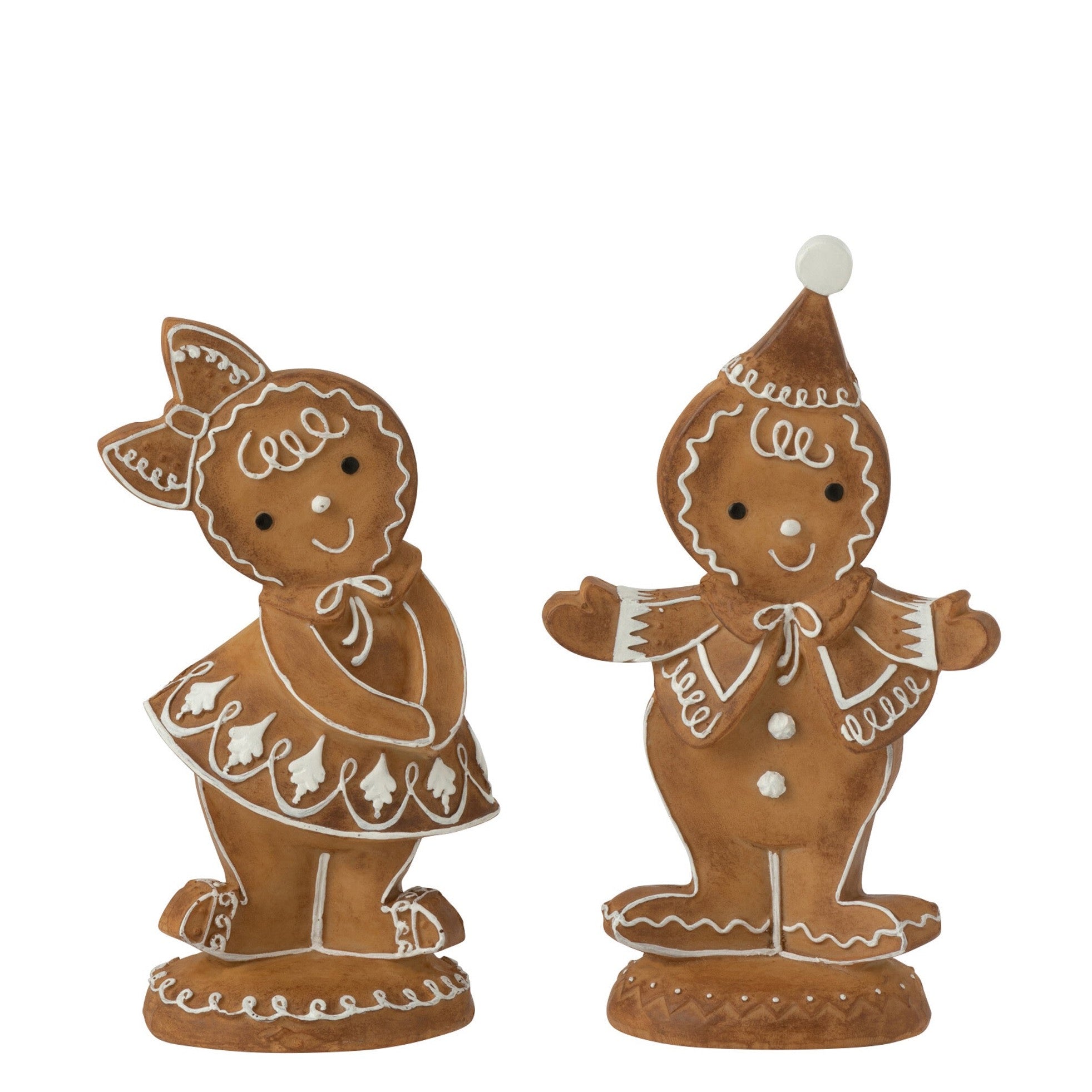 Lebkuchen Figuren Junge und Mädchen - Festliche Weihnachtsdekoration Höhe 21.5cm