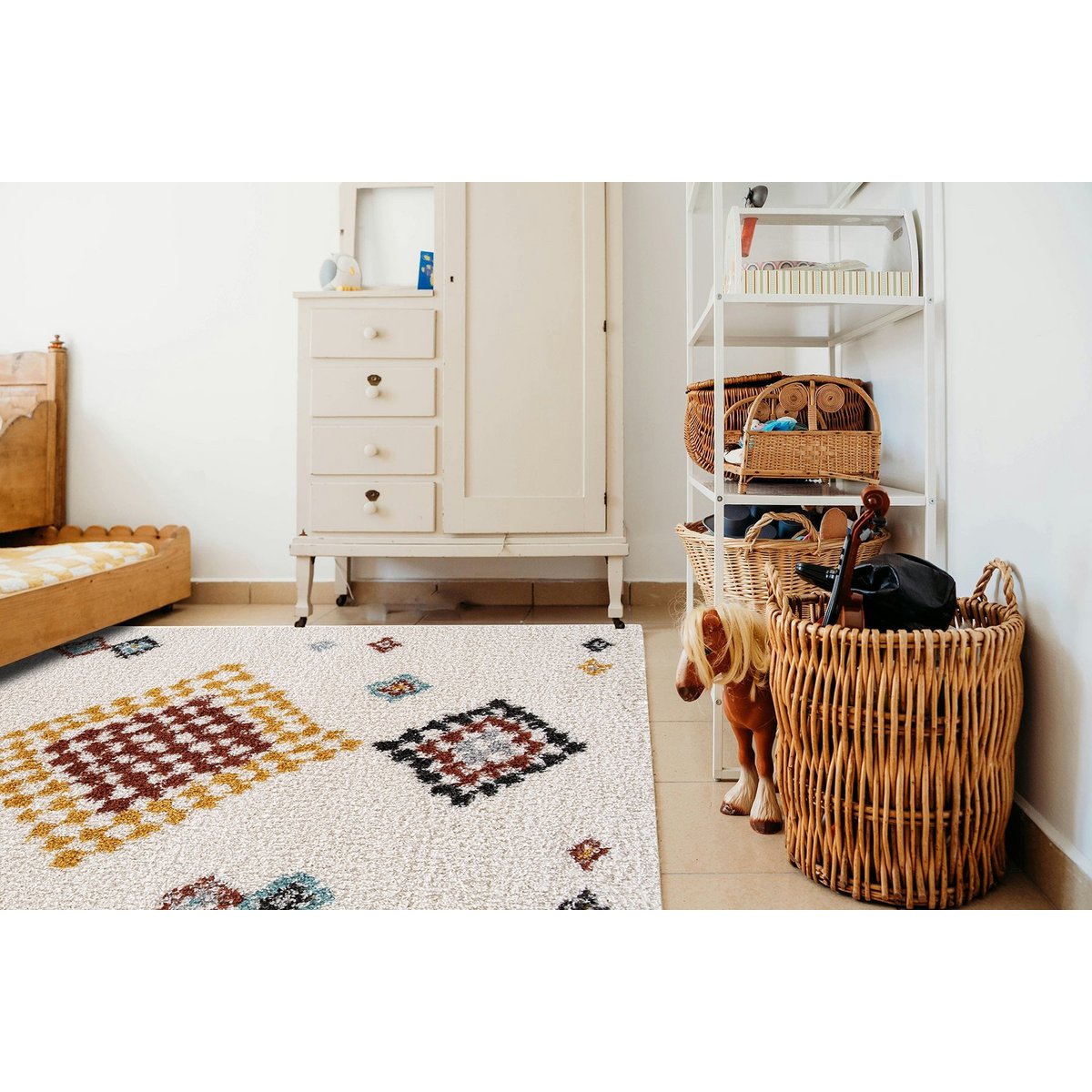 Weicher und weicher zotteliger Teppich für gemütliches Zazou -Innenraum