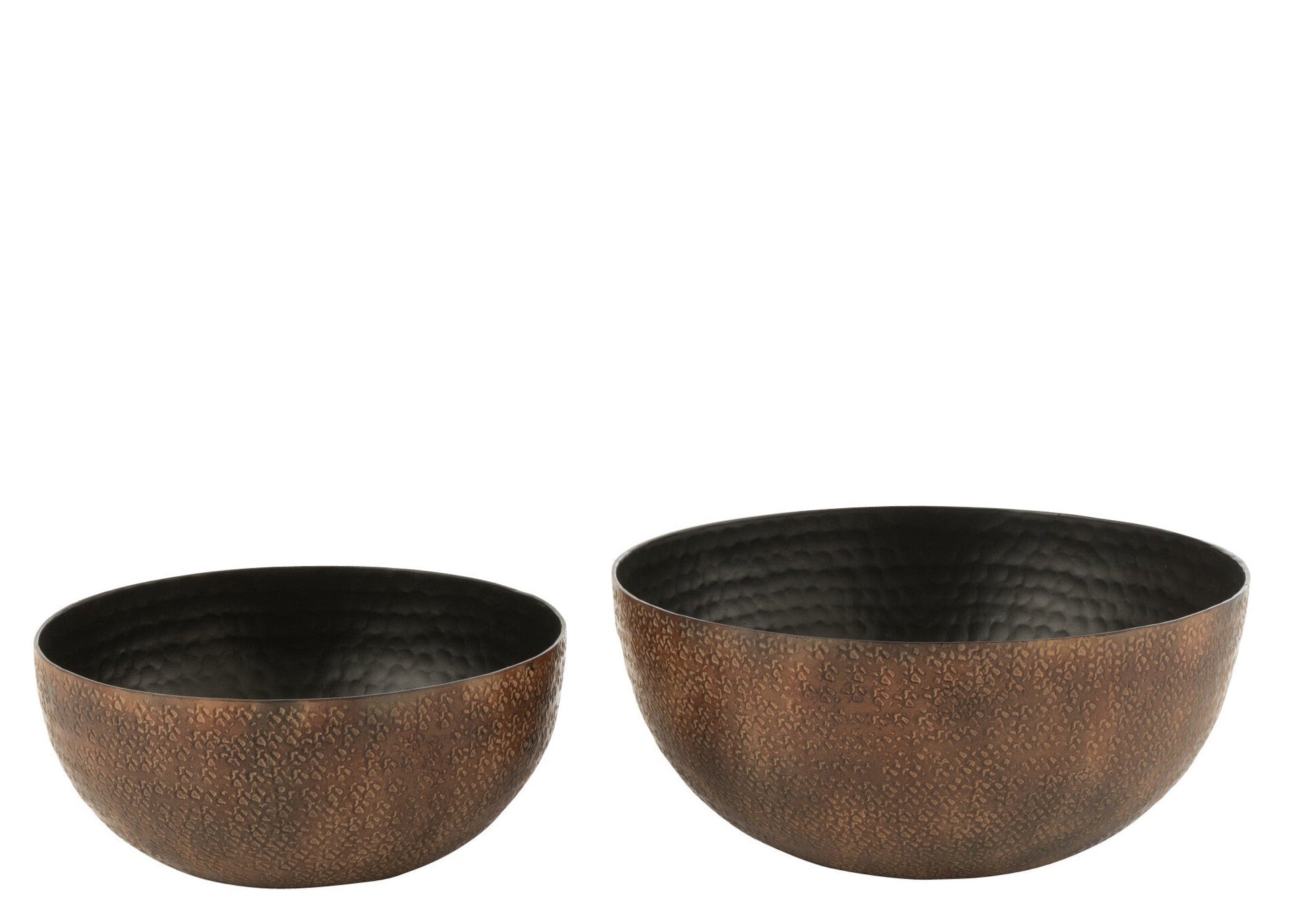 2x Set von 2 Hacienda Schüsseln aus Aluminium in Bronze - Large und Small