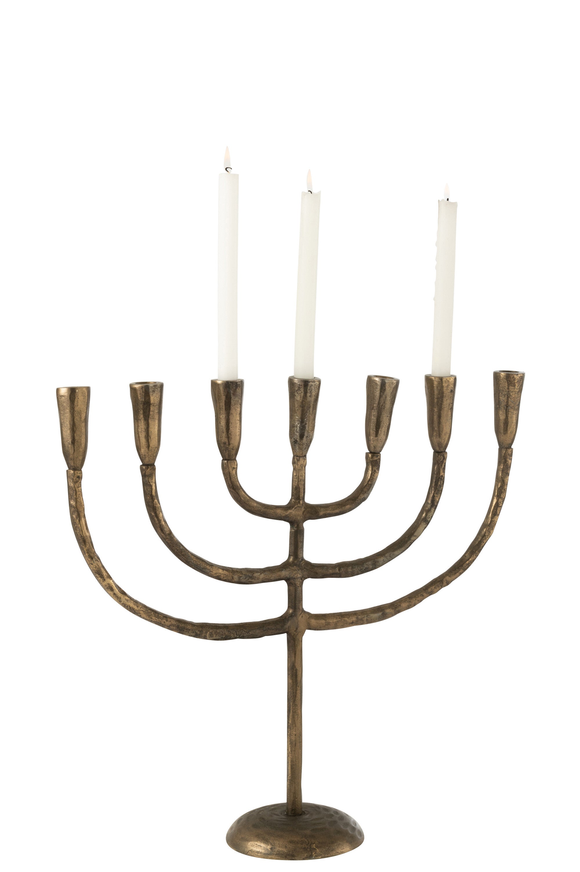 Kerzenhalter Menorah Aluminium Bronze - Für Sieben Stabkerzen