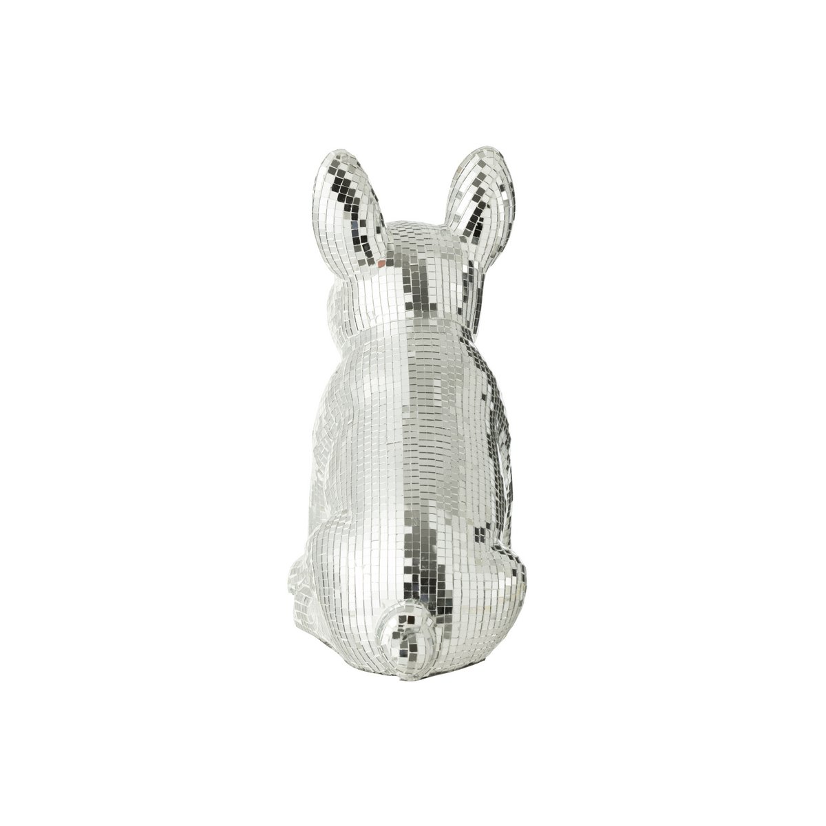 Dekofigur Disco Bulldogge Silber Spiegel Mosaik 33 cm