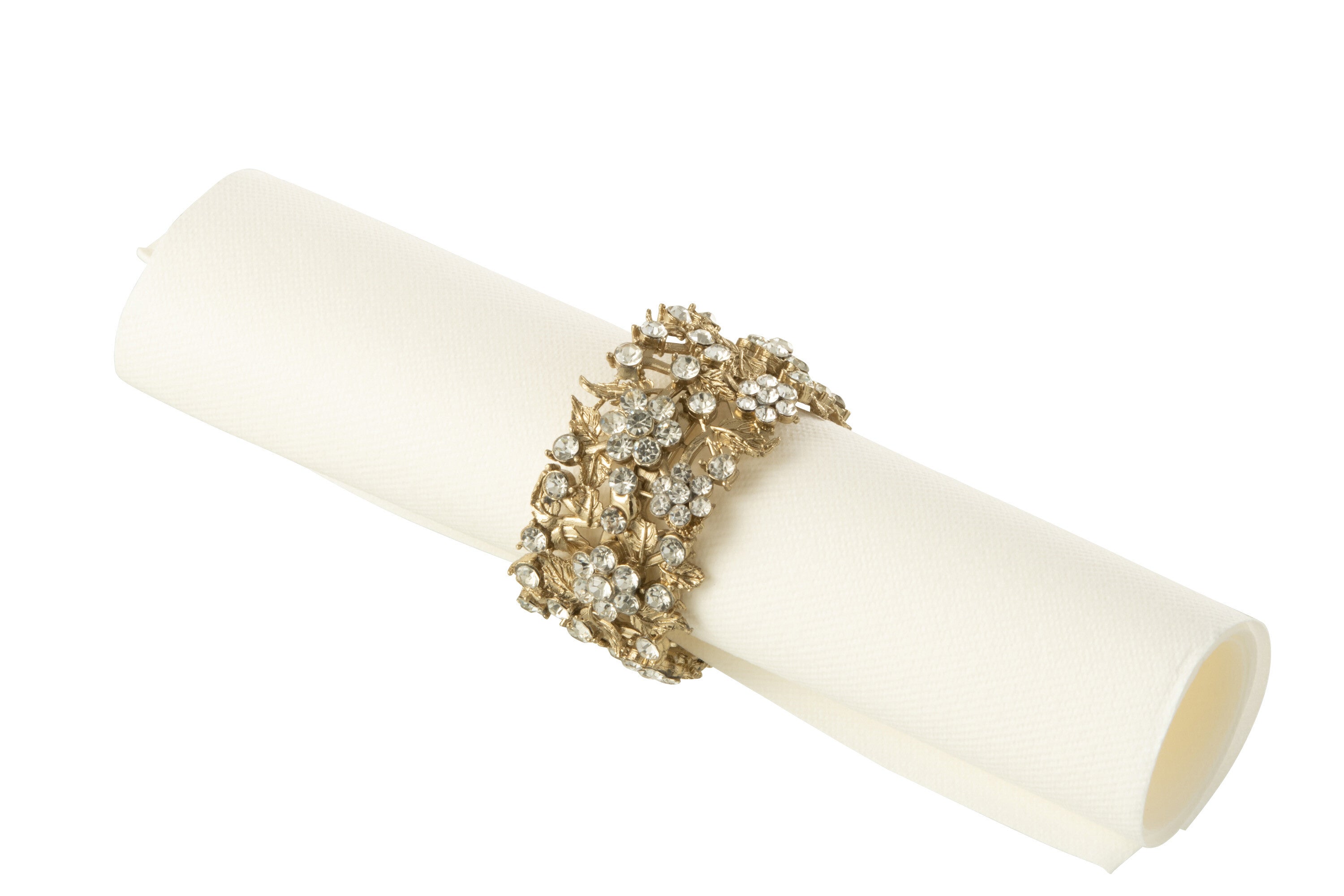 4er-Set Breite Serviettenringe Schimmerndes Goldglas für Edle Tischdekoration