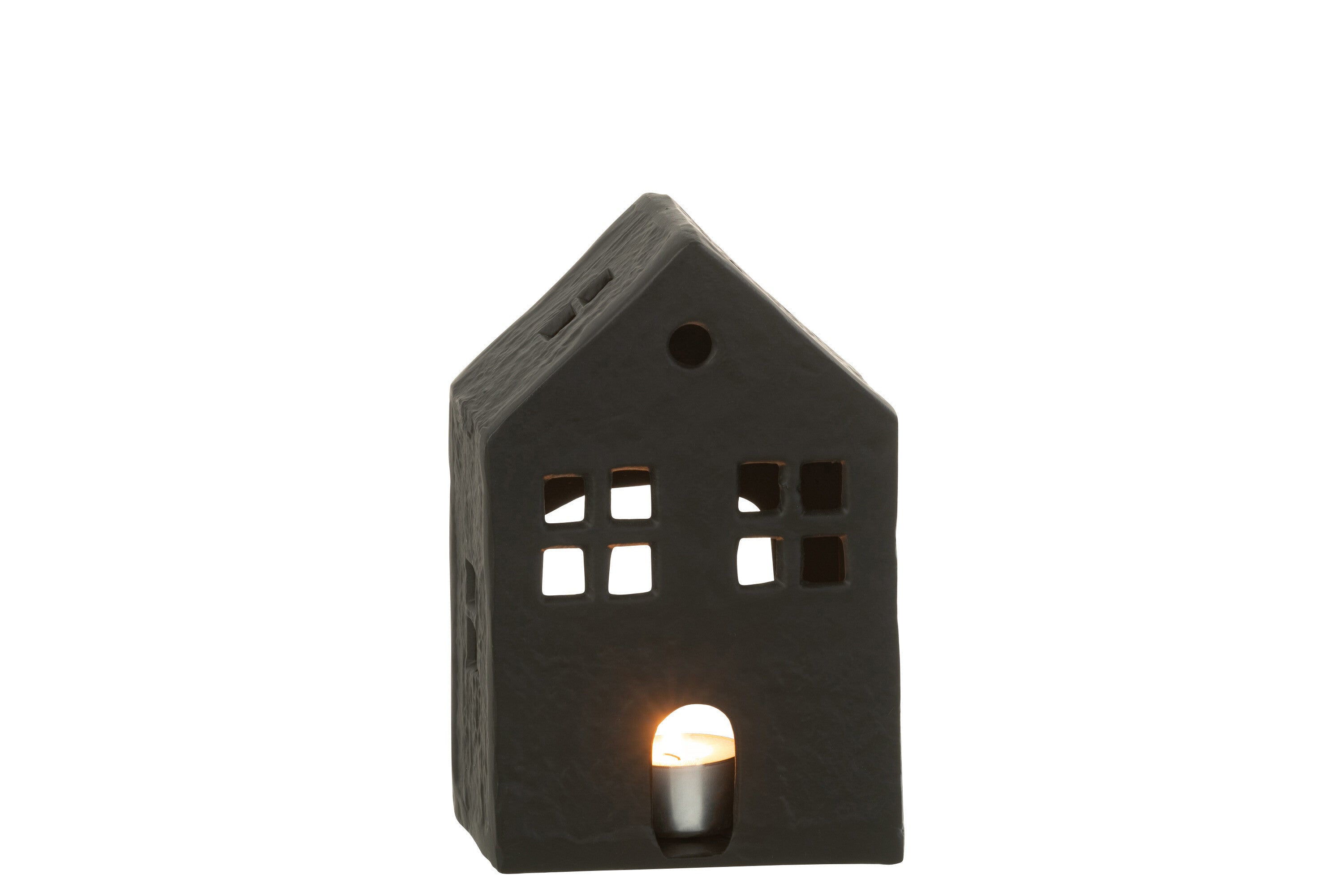 Aluminium Teelichthaus 'Urban Retreat' - Design in Schwarz, 19x12x7 cm Teelichthaus