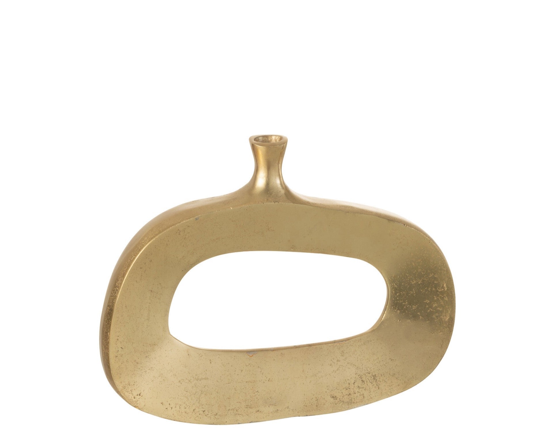 2er Set Vase "Oval" Medium aus Aluminium in Gold