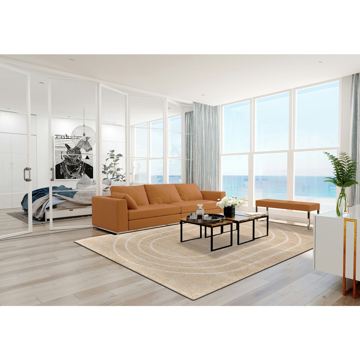 Süßer Innenteppich in recyceltem Polyester Calypso