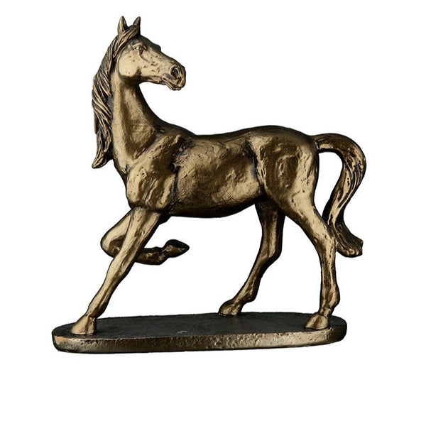 Poly Skulptur "Wildpferd" in Bronzefarben