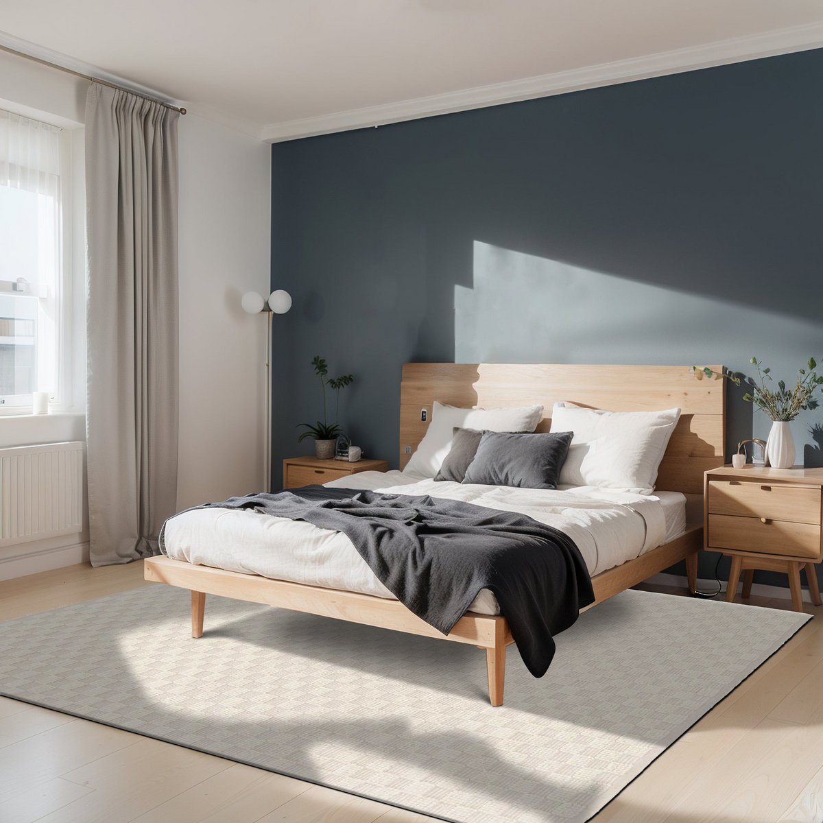 Wollteppich und Baumwolle mit weichen handgefertigten Fliesen Gabin