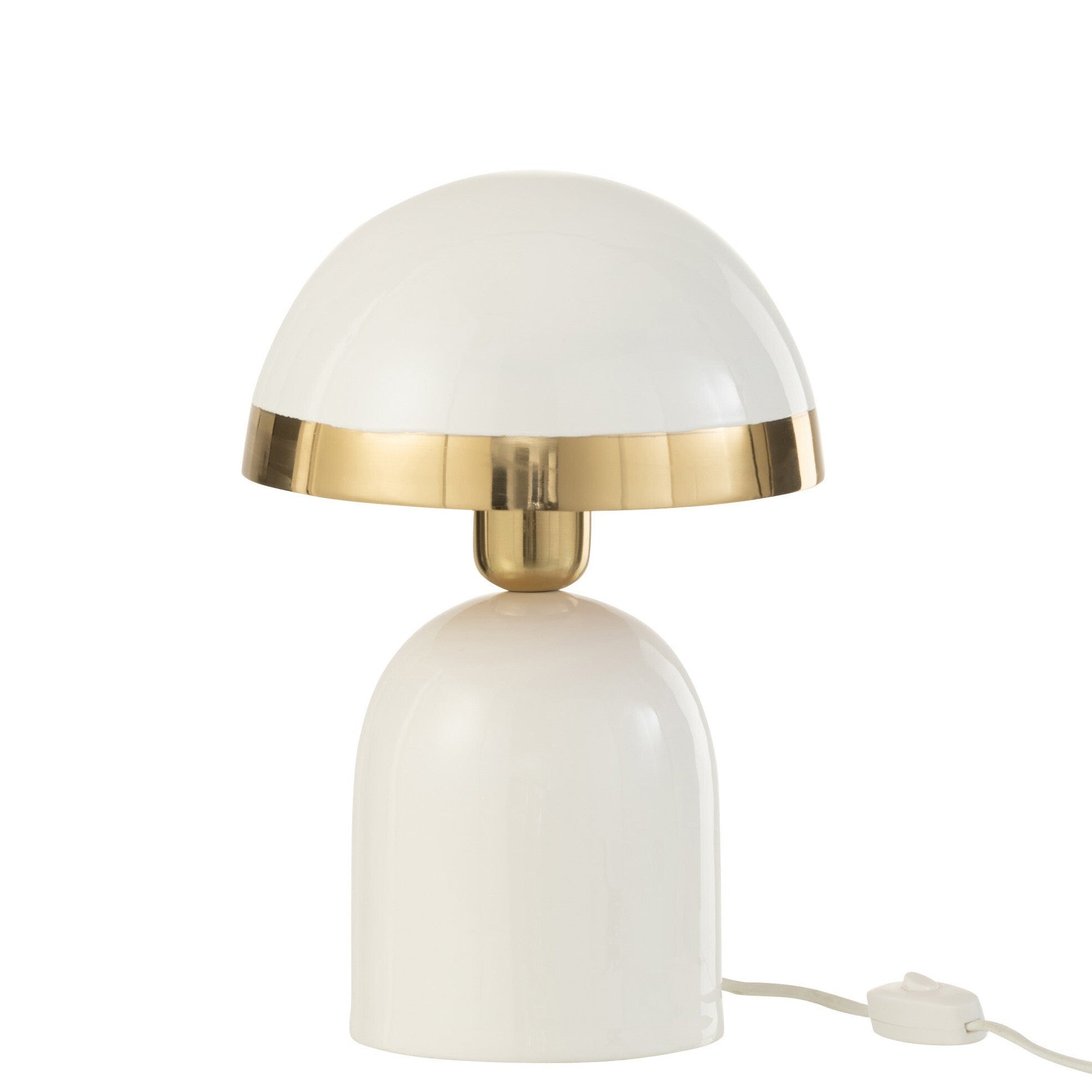 Rand Gold Metall Tischlampen 2-er Set in strahlendem Weiß - Elegant und Modern