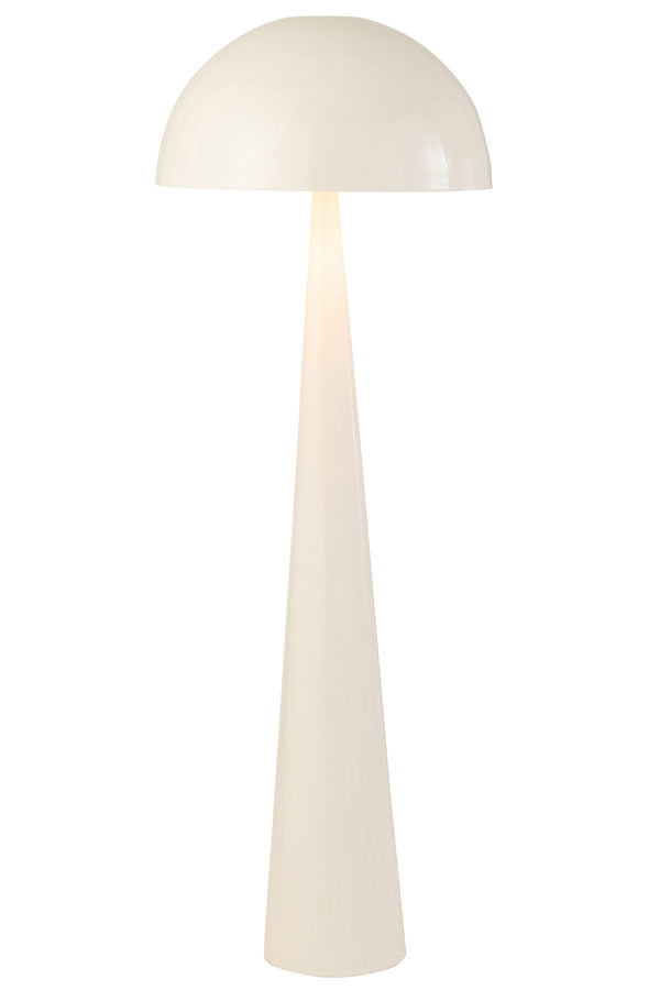 Stehlampe Pilz in Glänzend Weiß, Metall – Elegante Beleuchtung im Modernen Design